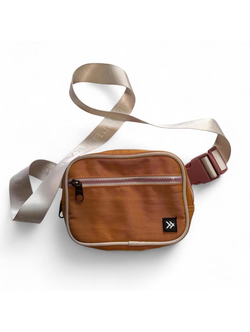 Thread Mustard Yellow Crossbody Belt Bag with Floral Lining